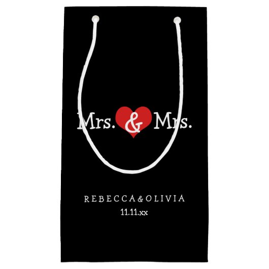 Mrs. en Mrs. Two Brides Wedding  Klein Cadeauzakje (Voorkant)
