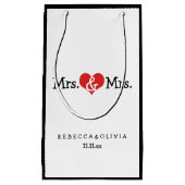 Mrs. en Mrs. Two Brides Wedding  Klein Cadeauzakje (Voorkant)