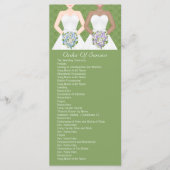 Mrs en Mrs Two Brides Wedding Service Order Programmakaart (Voorkant)