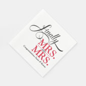 Mrs en Mrs Wedding Cocktail Servet (Hoek)