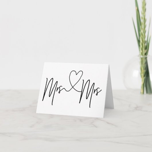 Mrs en Mrs Wedding Day Kaart Lesbische bruiloft Ka (Voorkant)