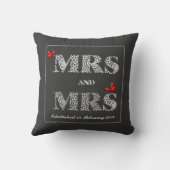 Mrs. en Mrs White Lace Word Art Red Butterflies Kussen (Achterkant)