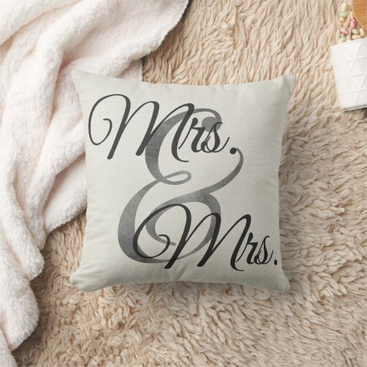 Mrs. en Mrs White lesbian Wedding Personalized Kussen (Deken)