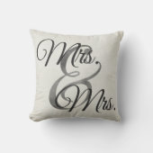 Mrs. en Mrs White lesbian Wedding Personalized Kussen (Voorkant)