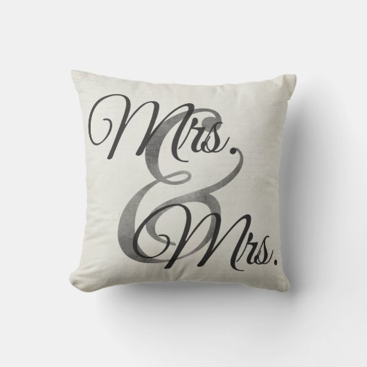 Mrs. en Mrs White lesbian Wedding Personalized Kussen (Voorkant)