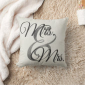 Mrs. en Mrs White Script lesbian Wedding Kussen (Deken)