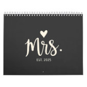Mrs Est. 2025 Man Bruid Verloving bruiloft Kalender (Hoes)