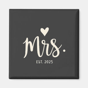 Mrs Est. 2025 Man Bruid Verloving bruiloft Magneet