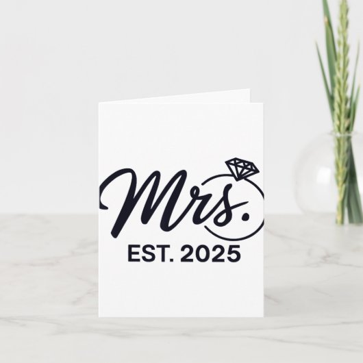Mrs Est. 2025 Net getrouwd met bruidsparen Mr. en Kaart (Voorkant)