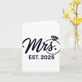 Mrs Est. 2025 Net getrouwd met bruidsparen Mr. en Kaart (Gele Bloem)