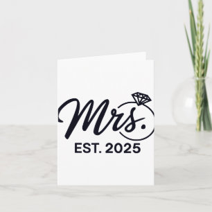 Mrs Est. 2025 Net getrouwd met bruidsparen Mr. en Kaart