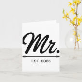 Mrs Est. 2025 Net getrouwd met huwelijksfeest Mr e Kaart (Gele Bloem)