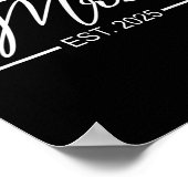 Mrs Est. 2025 Net getrouwd Trouwvrouw Mr & Poster (Hoek)