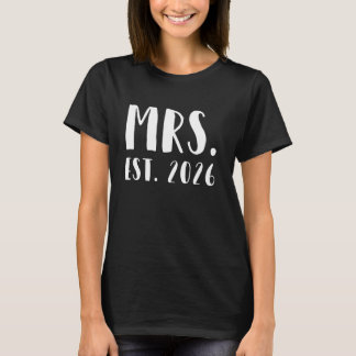 Mrs Est. 2026 Trouwvrouw Mr & Mrs. T-shirt