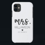 Mrs Est Custom Name Wedding New Couple Gift  Case-Mate iPhone Case<br><div class="desc">Elegant Elegant Custom Name Wedding New Couple Gifts!</div>