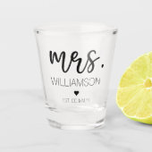 Mrs Est Custom Name Wedding New Couple Gift  Shot Glas (Voorkant)