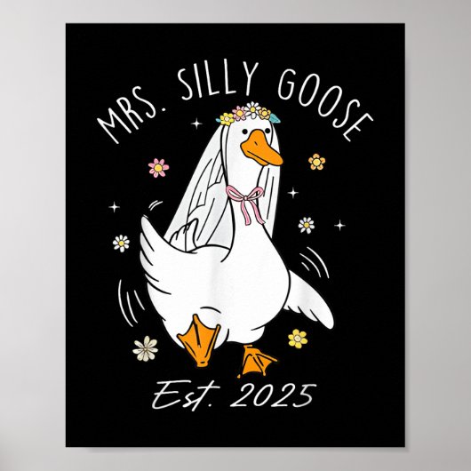 Mrs Gekke Goose Paar Matching Wedding Funny Bri Poster (Voorkant)