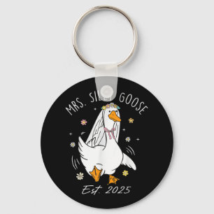 Mrs Gekke Goose Paar Matching Wedding Funny Bri Sleutelhanger