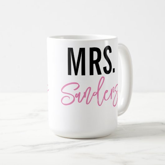 Mrs Gepersonaliseerde mok voor leraar of pasgetrou (Voorkant rechts)