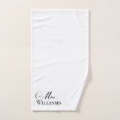 Mrs Gepersonaliseerde naam wit zwart Handdoek (Handdoek)