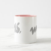 Mrs Gifts voor haar zwarte witte roze Moederdag Tweekleurige Koffiemok (Center)