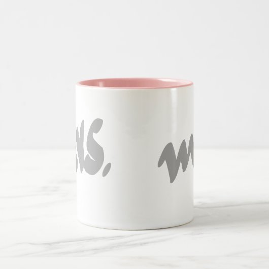 Mrs Gifts voor haar zwarte witte roze Moederdag Tweekleurige Koffiemok (Center)