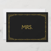 "Mrs." Gold Art Deco Style Wedding Sign (Voorkant)