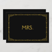 "Mrs." Gold Art Deco Style Wedding Sign (Voorkant / Achterkant)