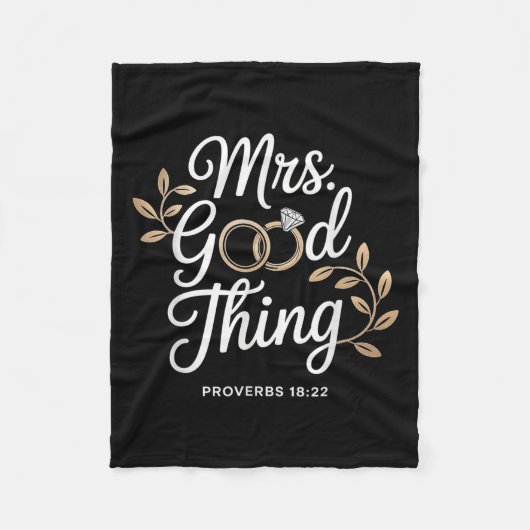 Mrs Good Thing Christian Proverbs Christian Couple Fleece Deken (Voorkant)