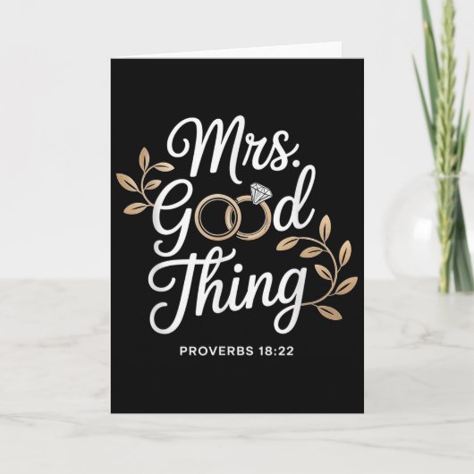 Mrs Good Thing Christian Proverbs Christian Couple Kaart (Voorkant)