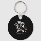 Mrs Good Thing Christian Proverbs Christian Couple Sleutelhanger (Voorkant)