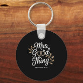 Mrs Good Thing Christian Proverbs Christian Couple Sleutelhanger (Voorkant)