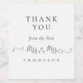 Mrs Heart Rings Lesbische bruiloft Dank u Wijn Etiket (Enkel label)