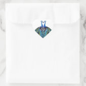 Mrs Kissing Peacock Gatsby Roaring 20s Blauw Groen Hart Sticker (Tas)