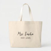 Mrs. Last Name Est Year - mrs. calligraphy script Grote Tote Bag (Voorkant)