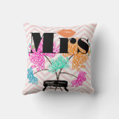 Mrs Lips Bleke Roze Zig Zag Mason Jar Kussen (Achterkant)