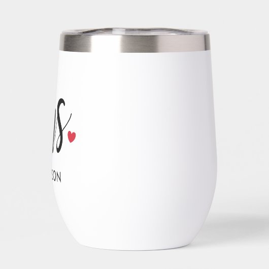 Mrs Modern Black Script Personalized Wedding (Achterkant)