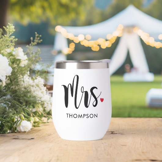 Mrs Modern Black Script Personalized Wedding (Huwelijk)