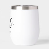 Mrs Modern Black Script Personalized Wedding (Achterkant)