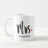 Mrs Modern Black Script Personalized Wedding Koffiemok (Links)