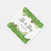 Mrs Modern Tropical Leaves Script Wedding Servet (Hoek)