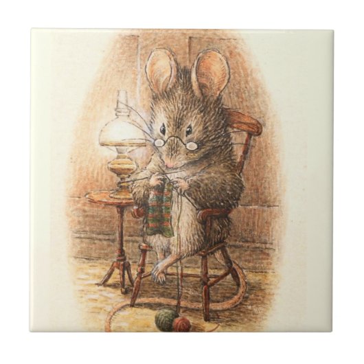 “Mrs Mouse Breiend” door Beatrix Potter Tegeltje (Voorkant)