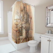 "Mrs Mouse Knitting" van Beatrix Potter Douchegordijn (In situ)