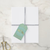 MRS & MRS BRUILOFT DANK U gouden confetti munt Cadeaulabel (Met Touw)