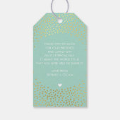 MRS & MRS BRUILOFT DANK U gouden confetti munt Cadeaulabel (Achterkant)