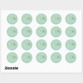 MRS & MRS BRUILOFT SEAL stijlvolle gouden confetti Ronde Sticker (Vel)
