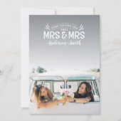 Mrs. & Mrs. Christmas huwelijksaankondiging Feestdagenkaart (Voorkant)