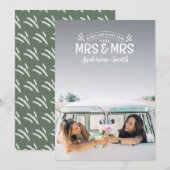 Mrs. & Mrs. Christmas huwelijksaankondiging Feestdagenkaart (Voorkant / Achterkant)