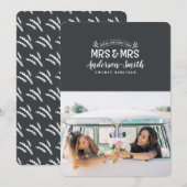 Mrs. & Mrs. Christmas huwelijksaankondiging Feestdagenkaart (Voorkant / Achterkant)