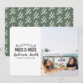 Mrs. & Mrs. Christmas huwelijksaankondiging Feestdagenkaart (Voorkant / Achterkant)